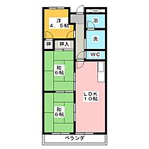 キャッスルハイツ師勝  ｜ 愛知県北名古屋市熊之庄古井（賃貸マンション3LDK・4階・61.32㎡） その2