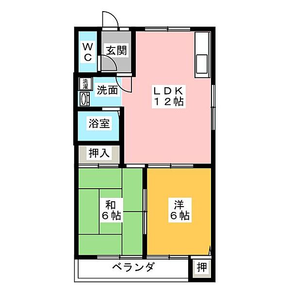 ベルウッドハイム師勝 ｜愛知県北名古屋市鹿田南蒲屋敷(賃貸マンション2LDK・2階・50.51㎡)の写真 その2