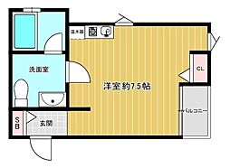 ハイムノルドステン ワンルームの間取図画像