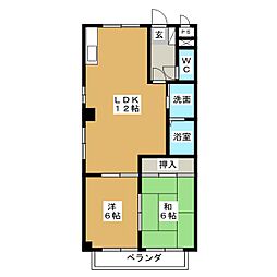 スマイル西出 2LDKの間取図画像