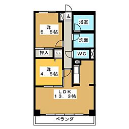 ＴＭビル 3階2LDKの間取り
