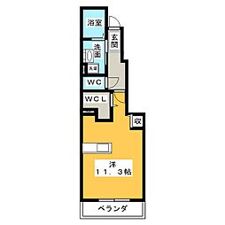 H・U・Harmonie 1階ワンルームの間取り