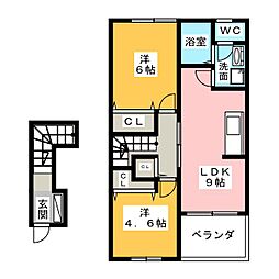 ミユキコーポ 2DKの間取図画像
