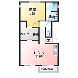 カーサベルデ 1LDKの間取図画像