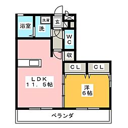 MaisonGrandeur 1LDKの間取図画像