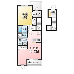 エアリー2 1LDKの間取図画像