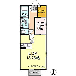 ポラリスA ワンルームの間取図画像