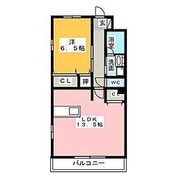 ル・ラパン 1LDKの間取図画像