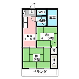 日光マンション 2Kの間取図画像