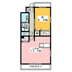 ル・ラパン 1LDKの間取図画像