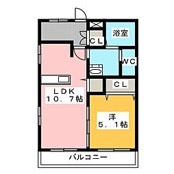 レジデンス八竜 1LDKの間取図画像