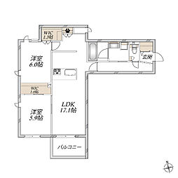 マンション大日 2LDKの間取図画像