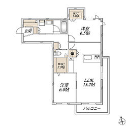 マンション大日 2LDKの間取図画像