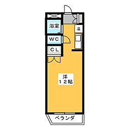 アートスペースヒラノ ワンルームの間取図画像