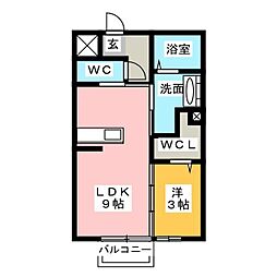 アーク野田 1LDKの間取図画像
