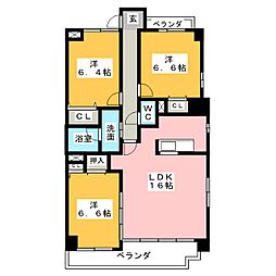 ハーモニー 3LDKの間取図画像