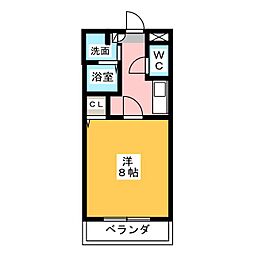 リバーサイドフラット 1Kの間取図画像