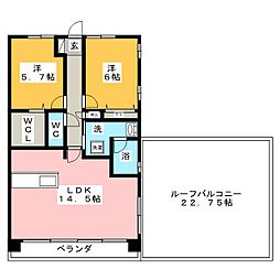 ロイヤルパーク西春 2LDKの間取図画像