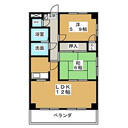 グローリアス21 2LDKの間取図画像