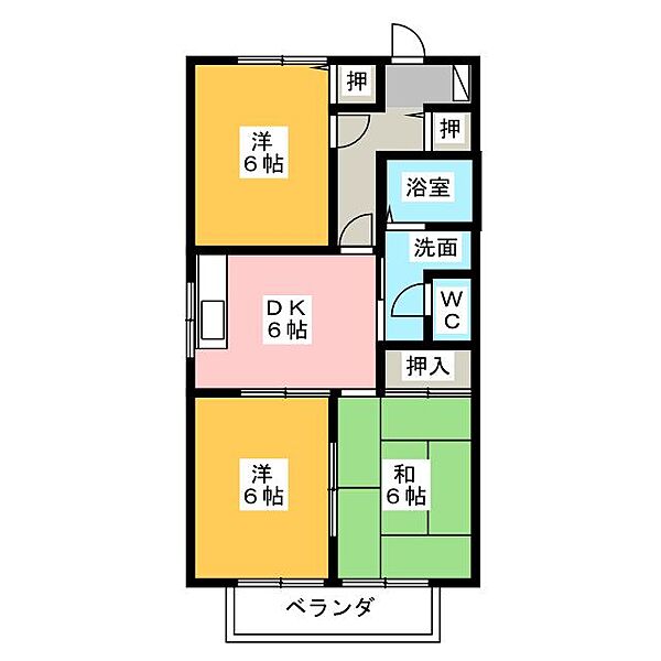 アドミラブール幸　B棟 ｜愛知県弥富市前ケ須町勘助走(賃貸アパート3DK・2階・55.28㎡)の写真 その2