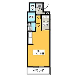 Ｒａｈ 1階ワンルームの間取り