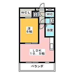 グレイシア 2階1LDKの間取り