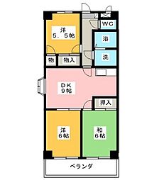 やとみロイヤルハイツ 3DKの間取図画像