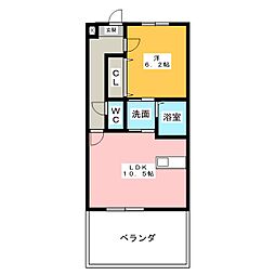 セリエＢ 2階1LDKの間取り
