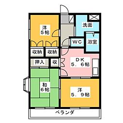 コンフォースA 3DKの間取図画像