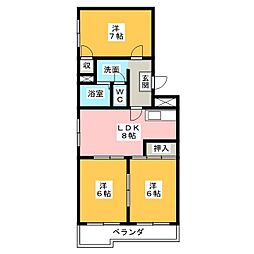 エントピア弥生 3LDKの間取図画像
