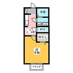シャルムマノワールA 1Kの間取図画像