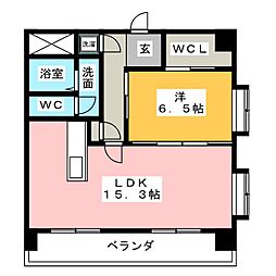 パレス佐藤2 1LDKの間取図画像