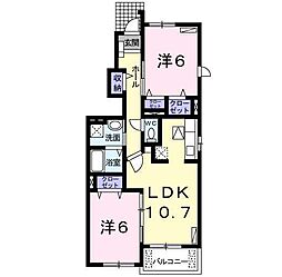ベラージオB 2LDKの間取図画像