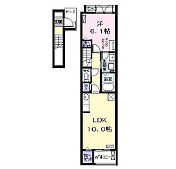 グランツコートKK1 1LDKの間取図画像