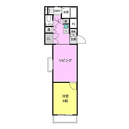 カーサミラ音羽 1LDKの間取図画像