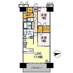 プレミスト鷹匠 2LDKの間取図画像