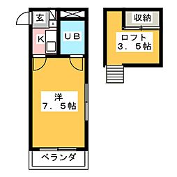 リージェント千代田 1Kの間取図画像