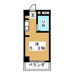 ダイアパレスステーションサイド静岡2号館 ワンルームの間取図画像