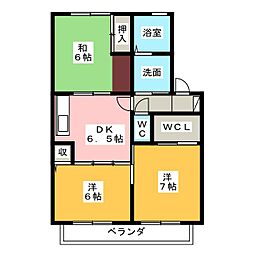 パティオ手越B 3DKの間取図画像