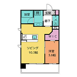 さんぶらいと本通り 1LDKの間取図画像