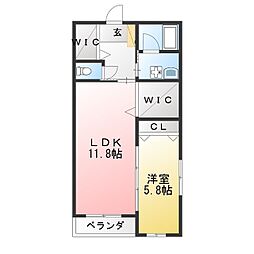 グランスタジオ安西 1LDKの間取図画像