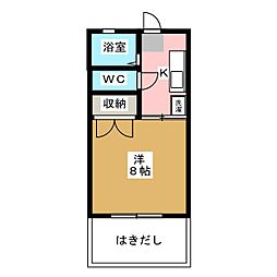 ディオ小畑 1Kの間取図画像