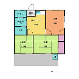石橋ハイツ 3DKの間取図画像