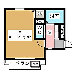 シティテラス音羽 1Kの間取図画像