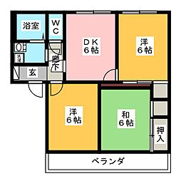 ディアスモア 3DKの間取図画像