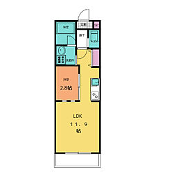 グランスタジオ銀座 1LDKの間取図画像