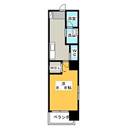 コーキャス馬場町 1Kの間取図画像