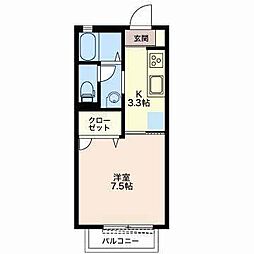アバンサール・W 1Kの間取図画像