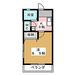 ステイM 1Kの間取図画像
