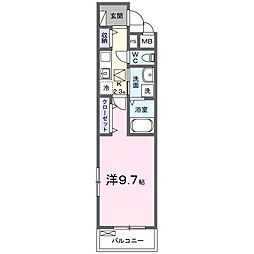 ヒカルサ静岡田町 1Kの間取図画像